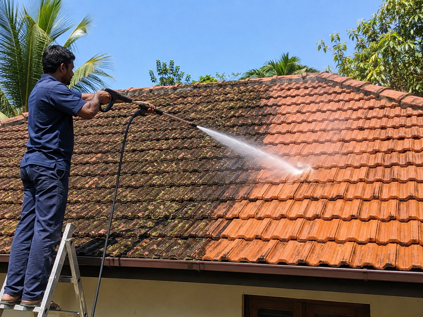 Roof pressure washing service