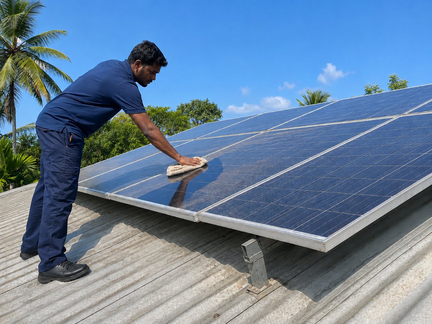 Solar panel cleaning service